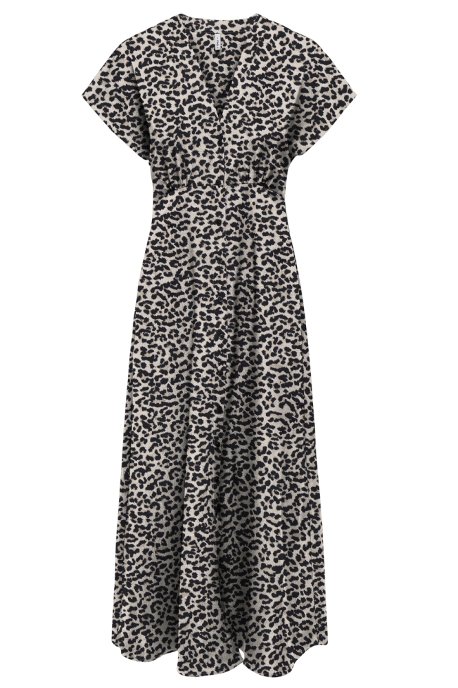 ONLNOVA LIFE VIS MOLLIE LONG DRESS 15317842 MOCHA MERINGUE/LEO